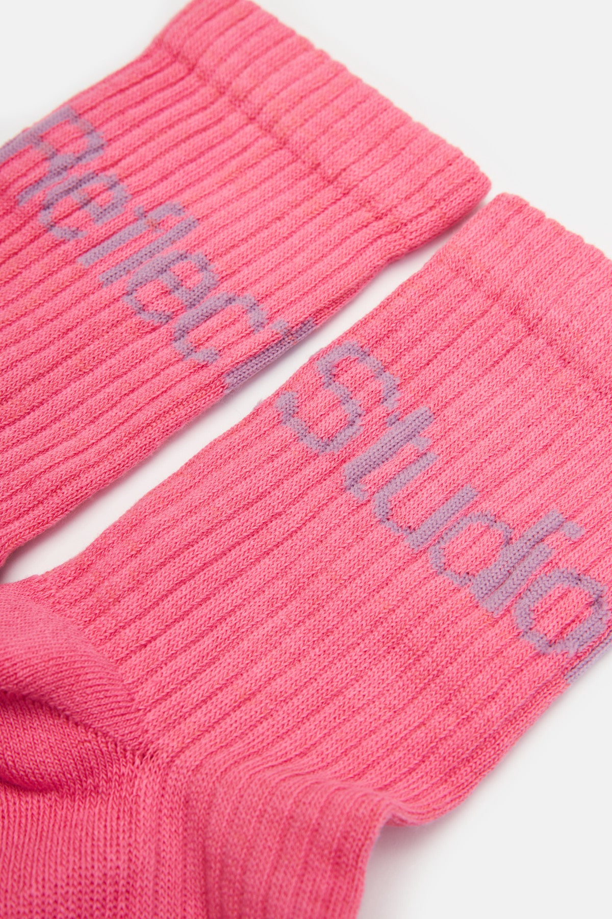 Ribbed Logo Socks - Pink