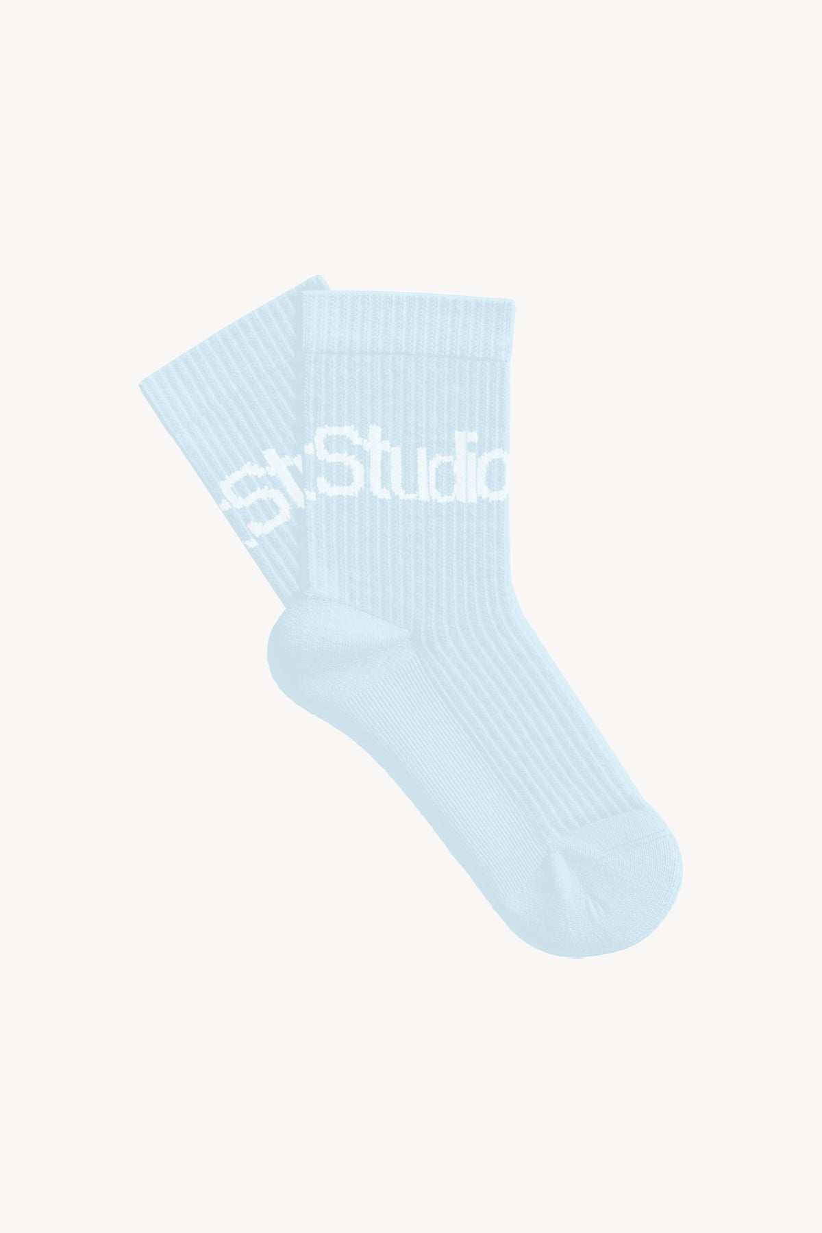 Ribbed Logo Socks - Light Blue