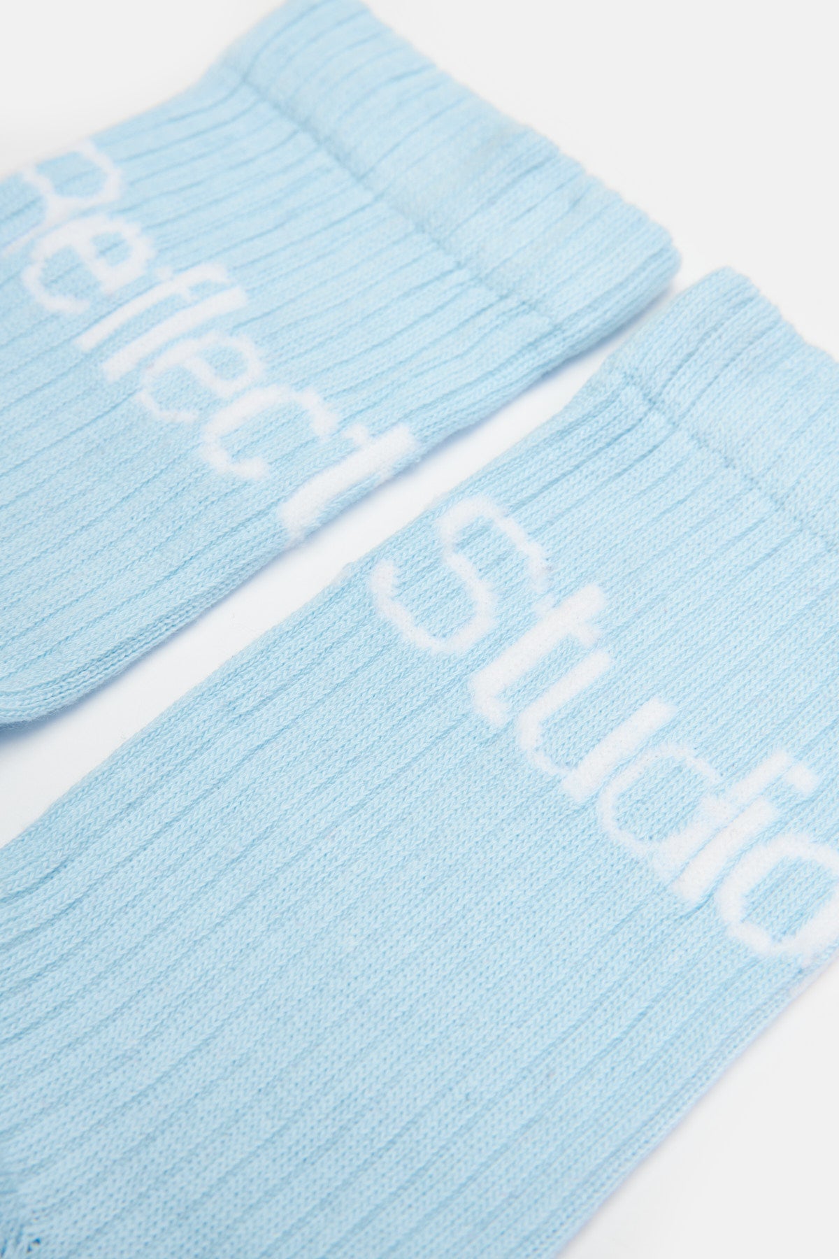 Ribbed Logo Socks - Light Blue