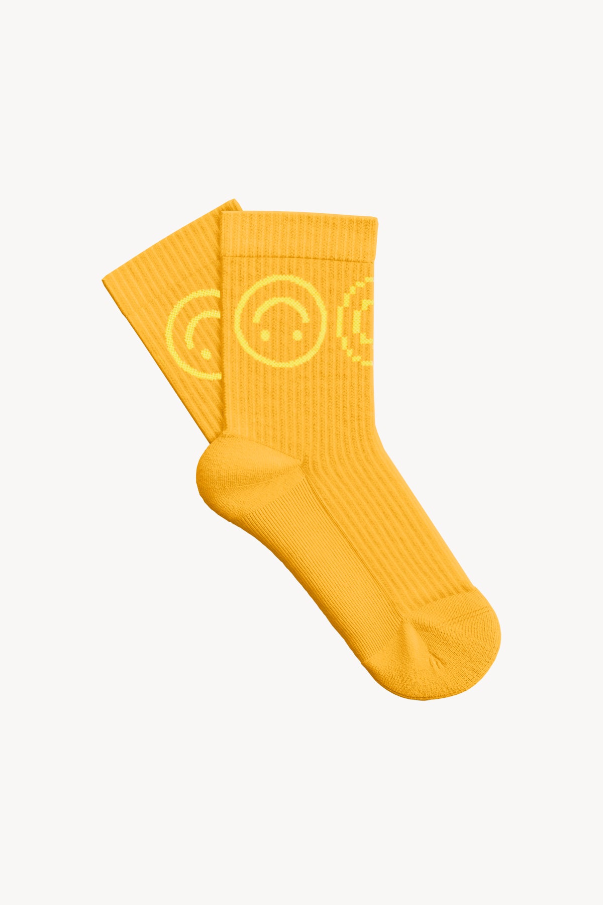 Ribbed Smiley Socks - Orange