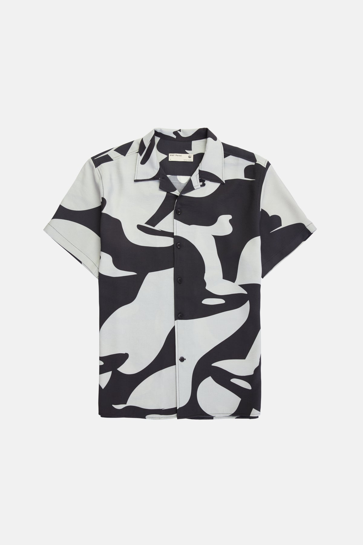 Orka All Over Print Oversize Gömlek - Siyah ( D Barkodlu)