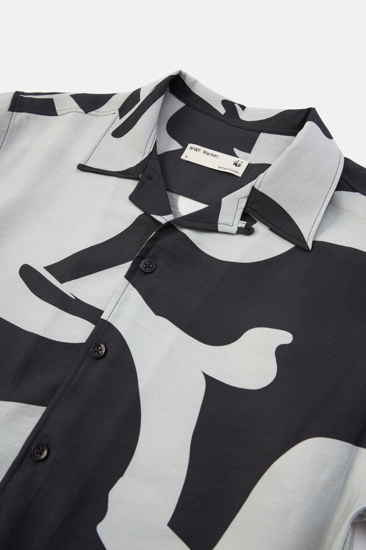 Orka All Over Print Oversize Gömlek - Siyah ( D Barkodlu)