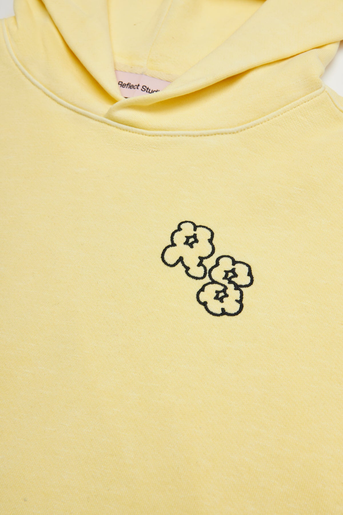 Logo Washed Crop Hoodie - Yellow