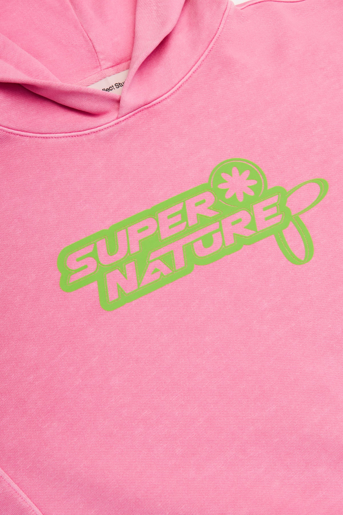 Super Nature Washed Crop Hoodie - Pink