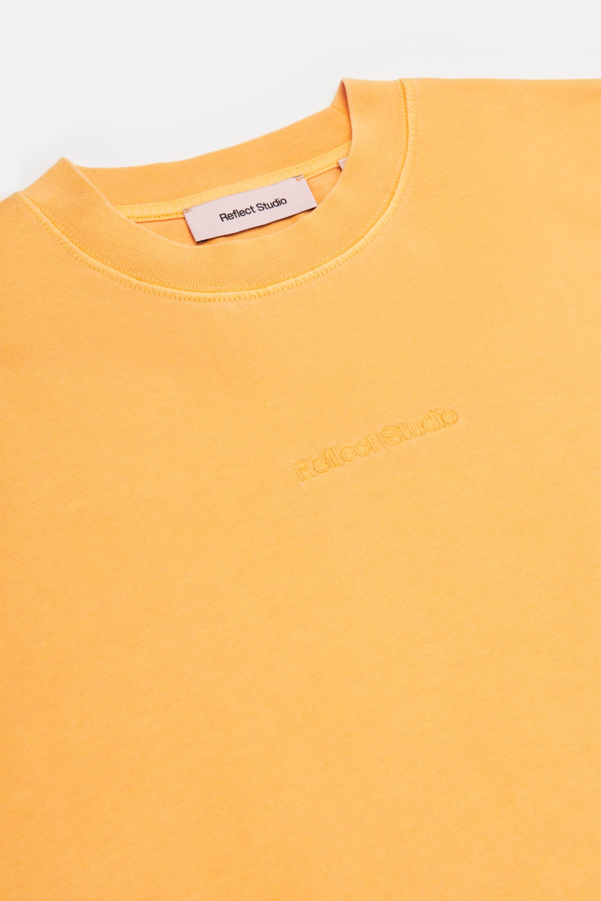 Logo Embroidered Washed T-shirt - Orange