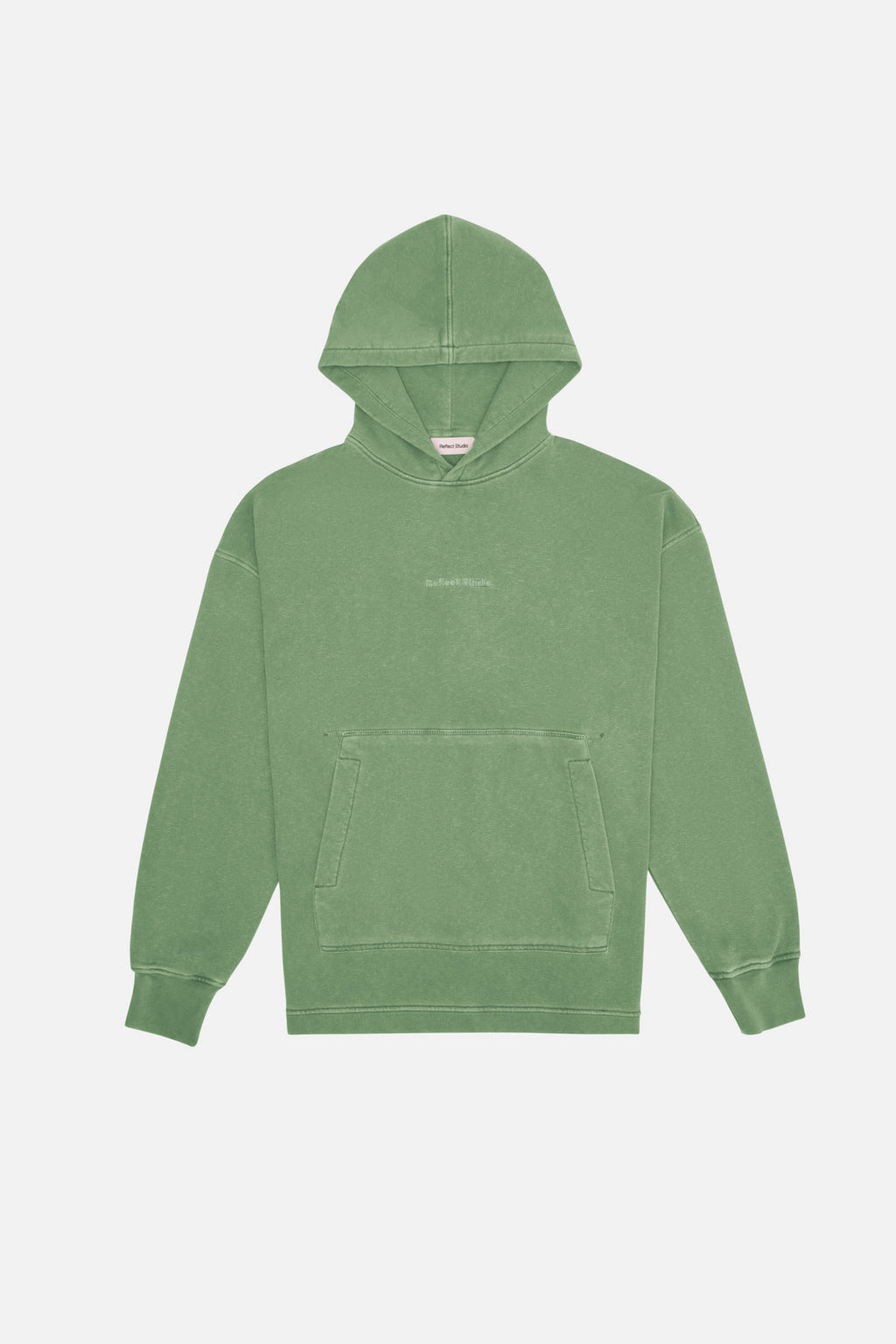 Logo Embroidered Washed Oversize Hoodie - Green