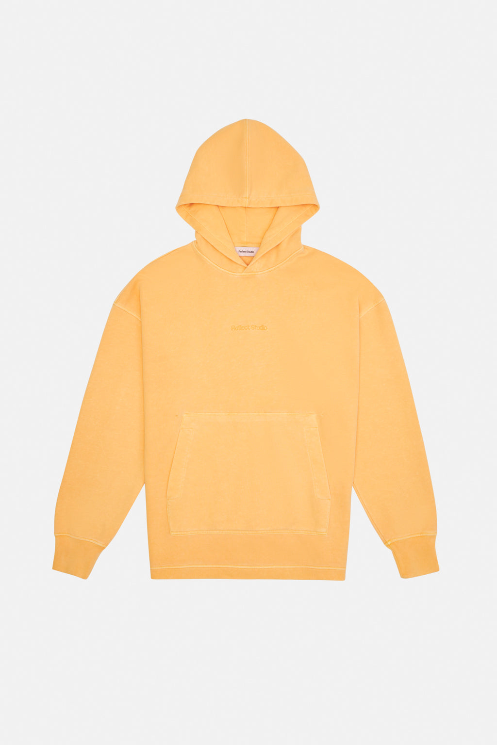 Logo Embroidered Washed Oversize Hoodie - Orange