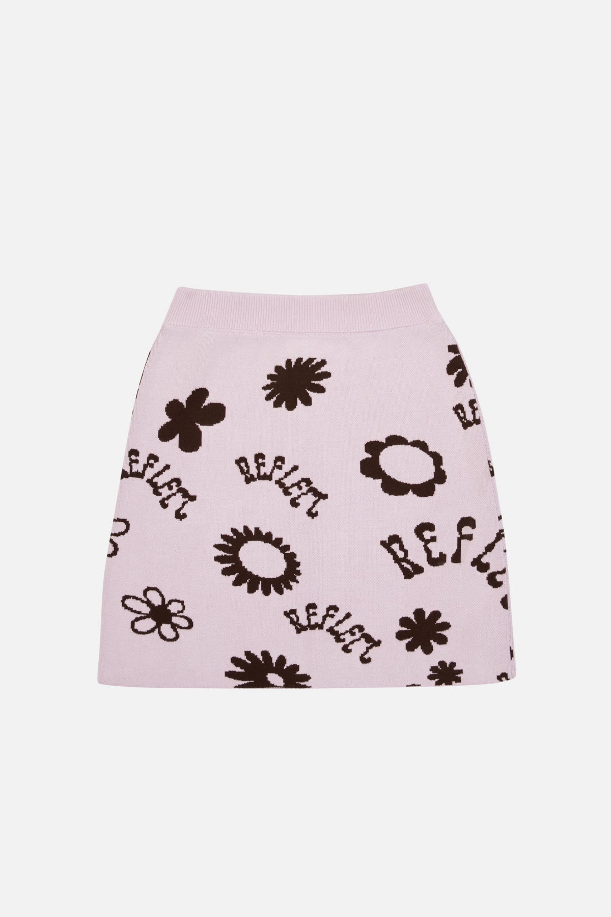 Logo Pattern Mini Knit Skirt - Lilac-Brown