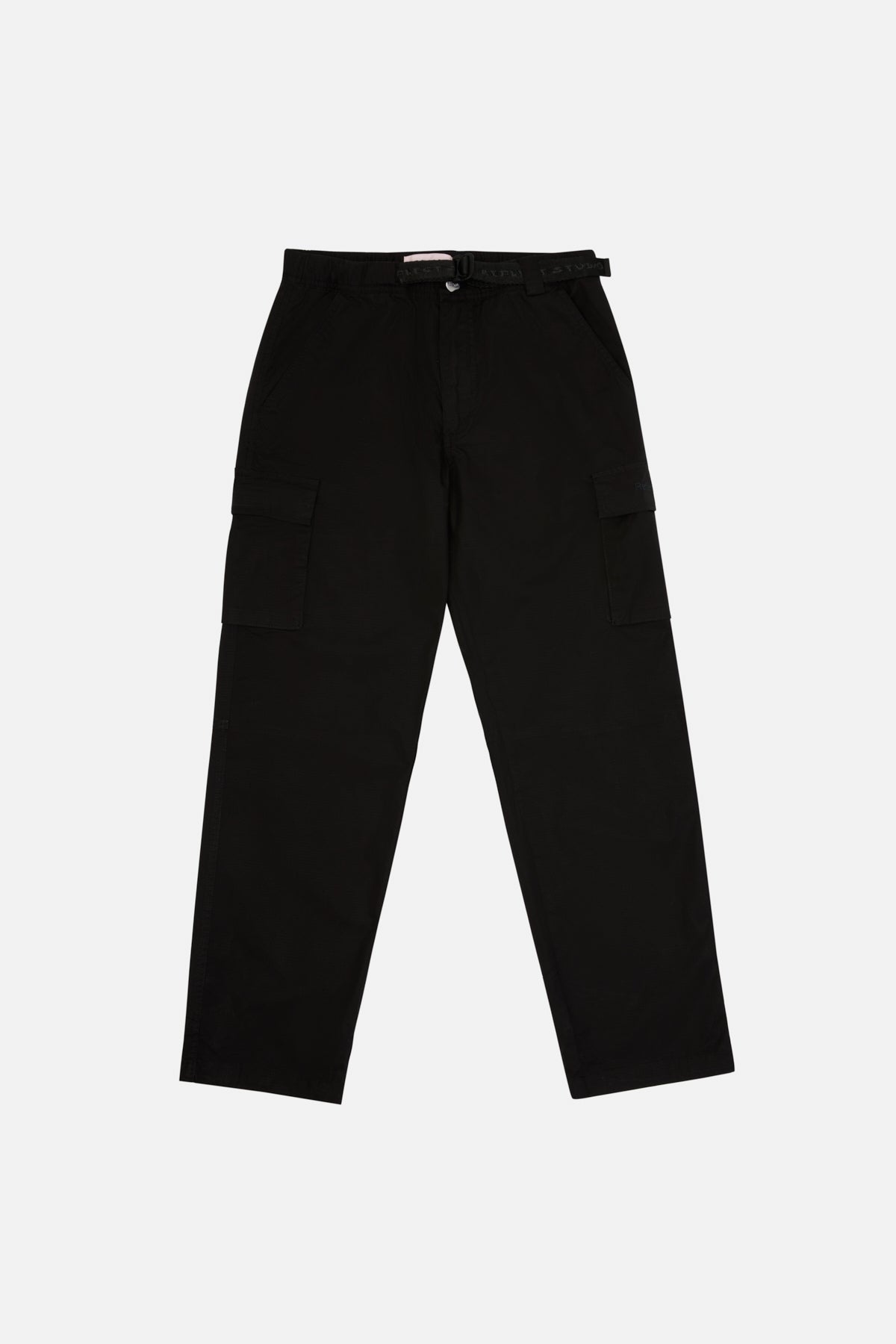 Belted Logo Embroidered Trackpants - Black