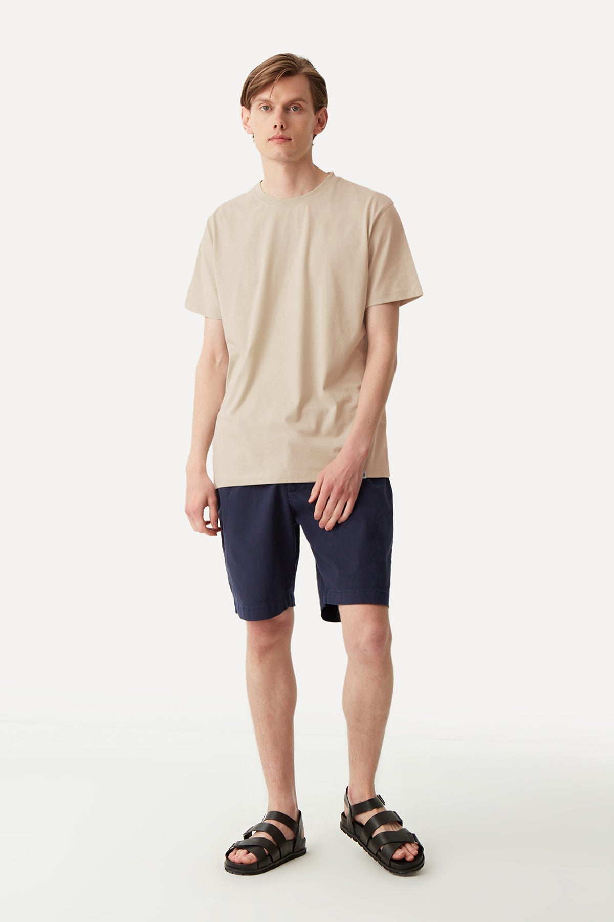 Basic Light-Weight Erkek T-Shirt - Bej