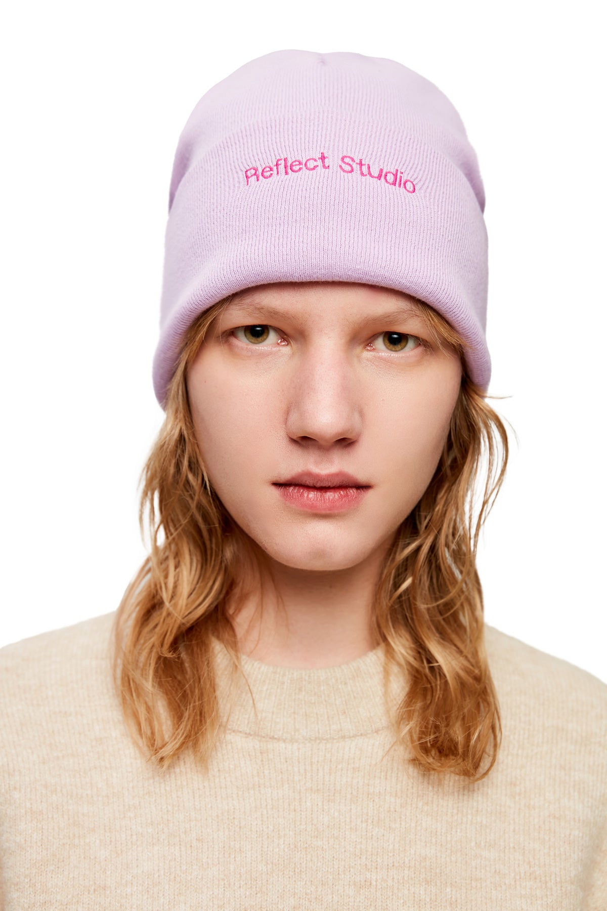 Logo Embroidered Beanie - Lilac
