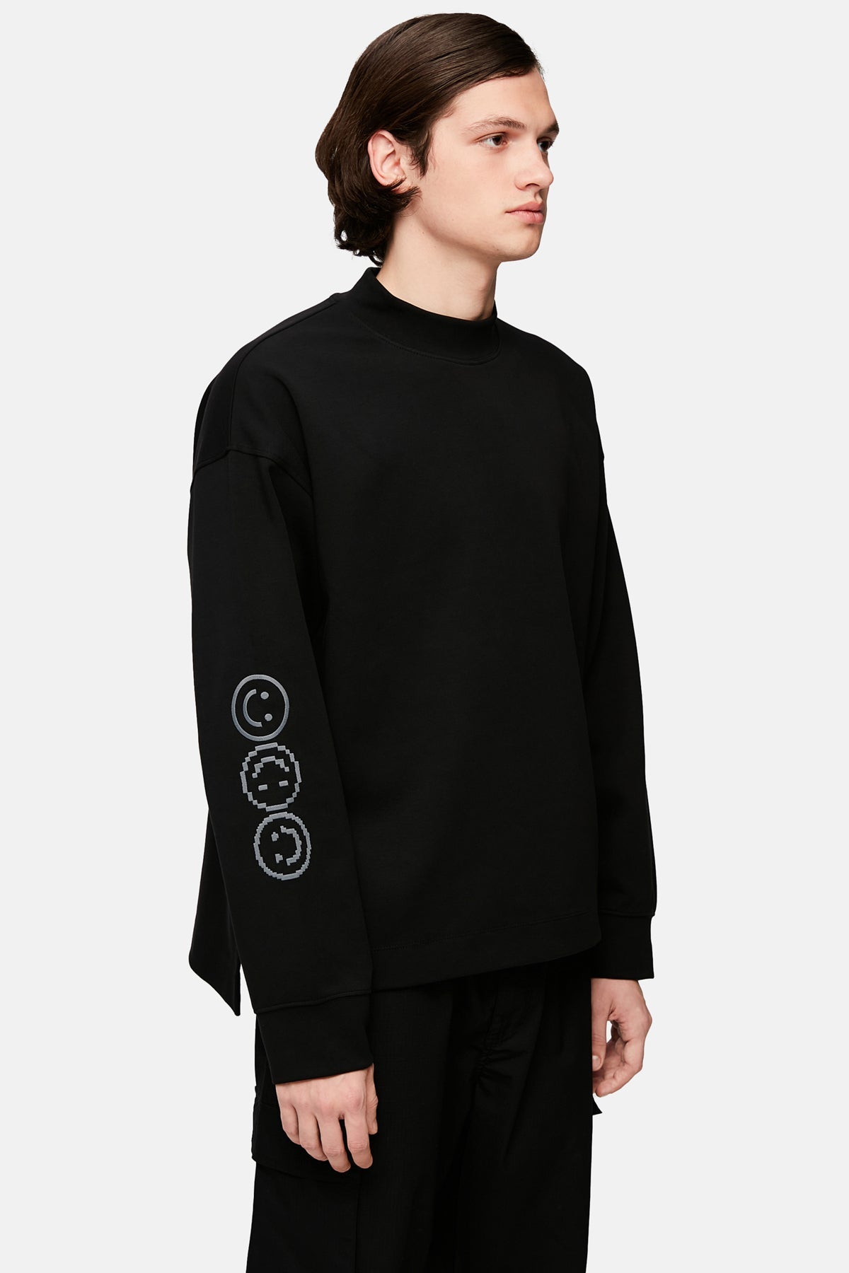 Logo Tag Oversize Sweatshirt - Black
