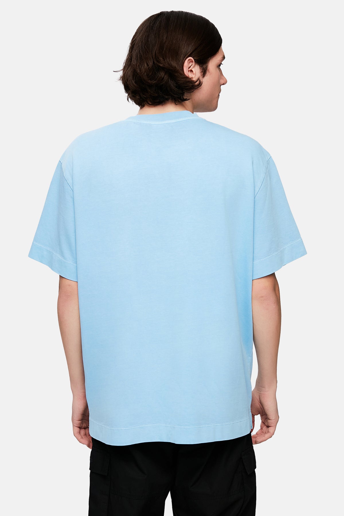 Logo Embroidered Washed T-shirt - Blue