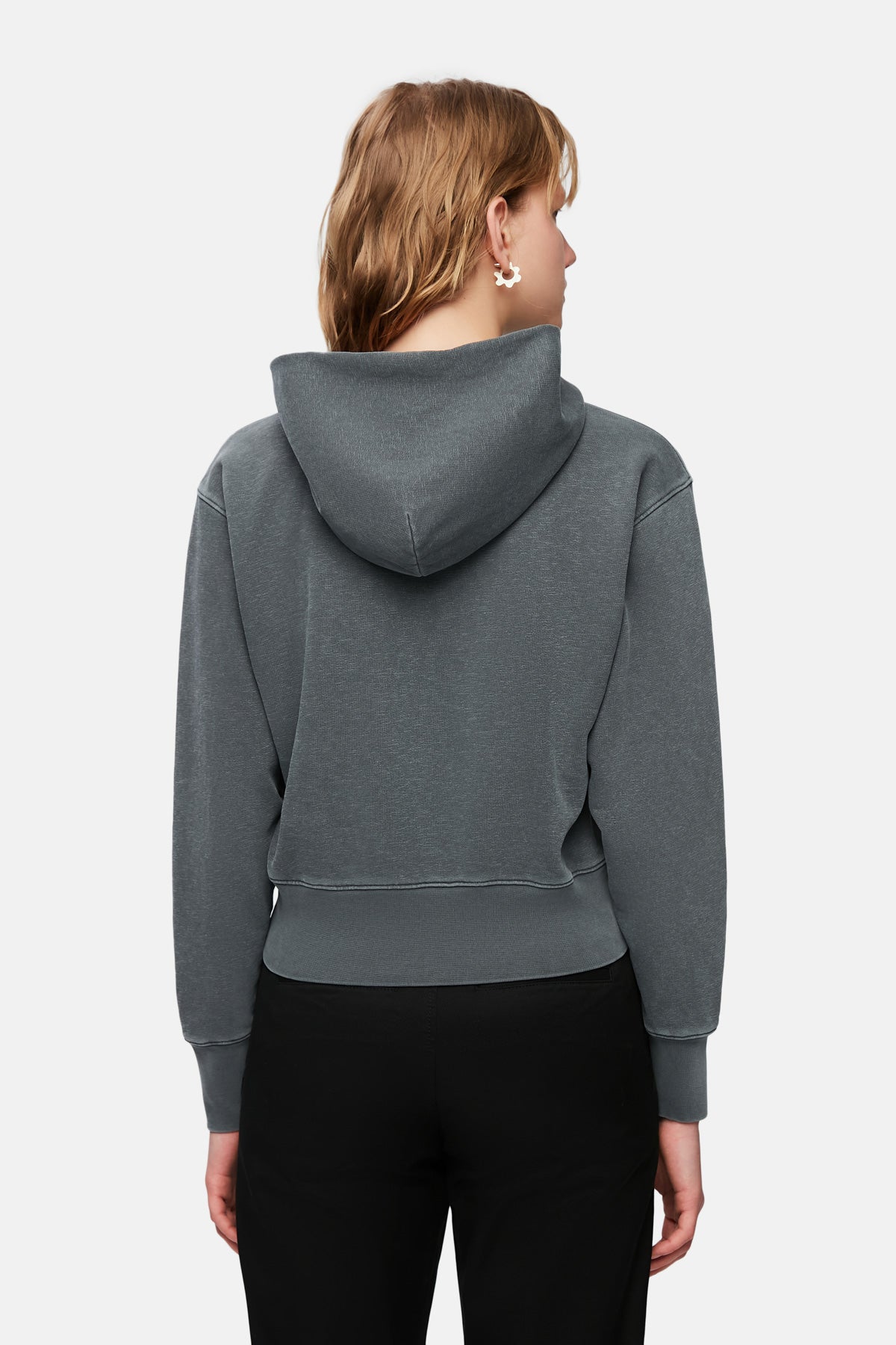 Feels Better Washed Crop Hoodie - Gray