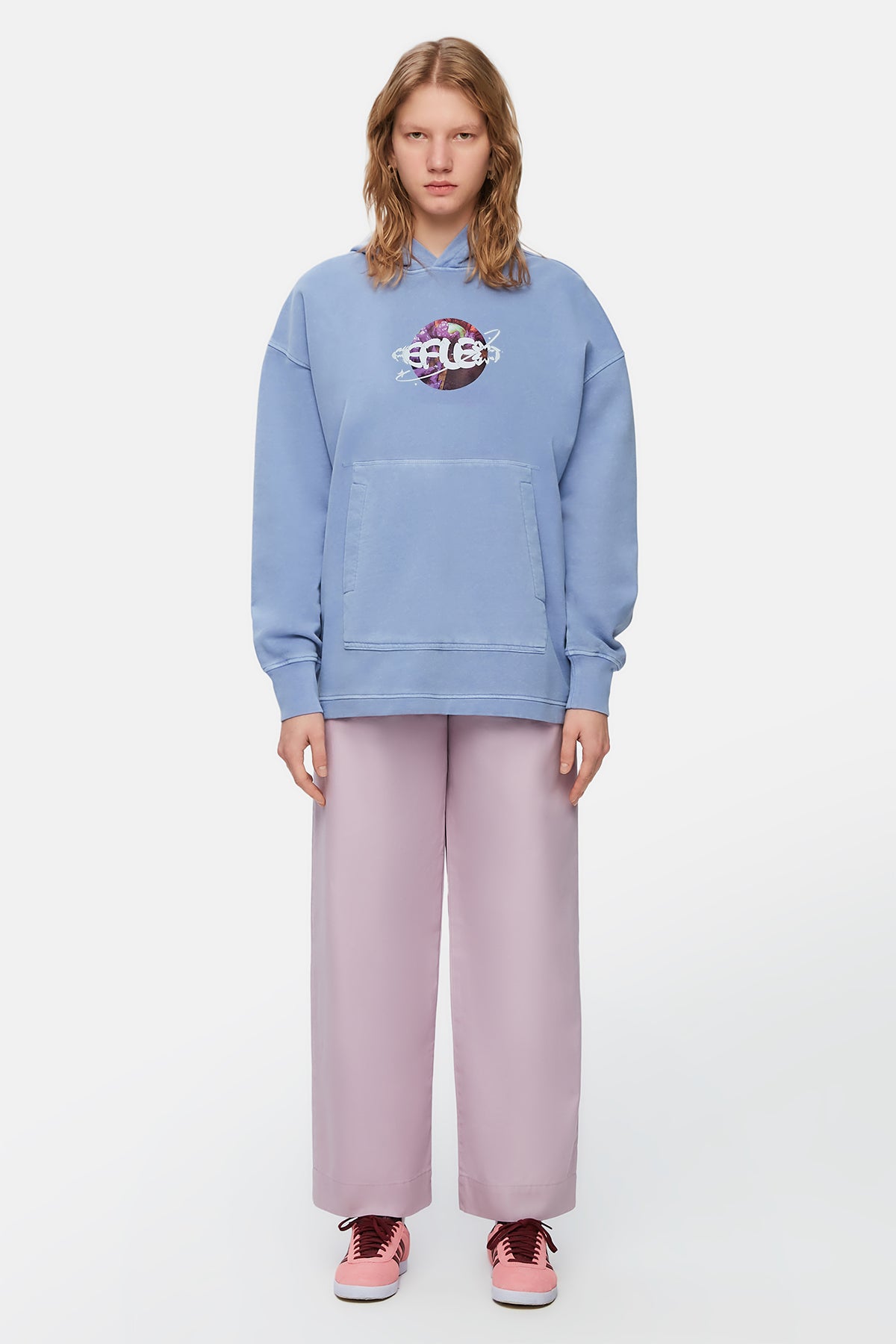 Planet Washed Oversize Hoodie - Purple