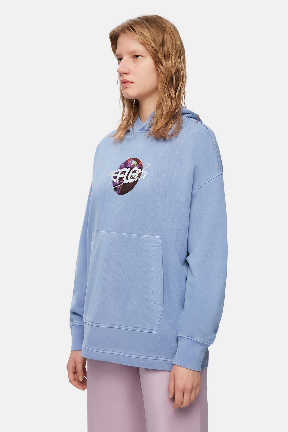 Planet Washed Oversize Hoodie - Purple