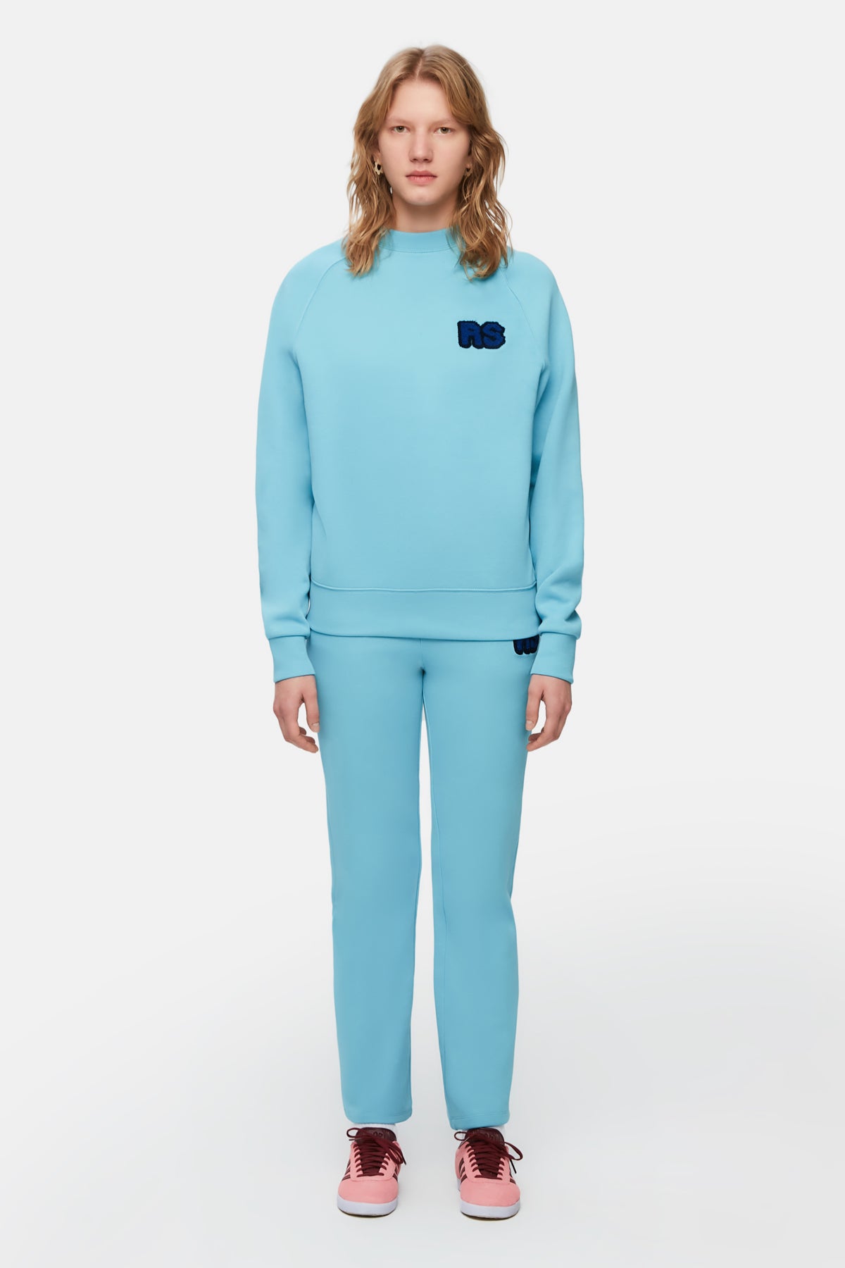 Logo Embroidered Women Sweatpants - Blue