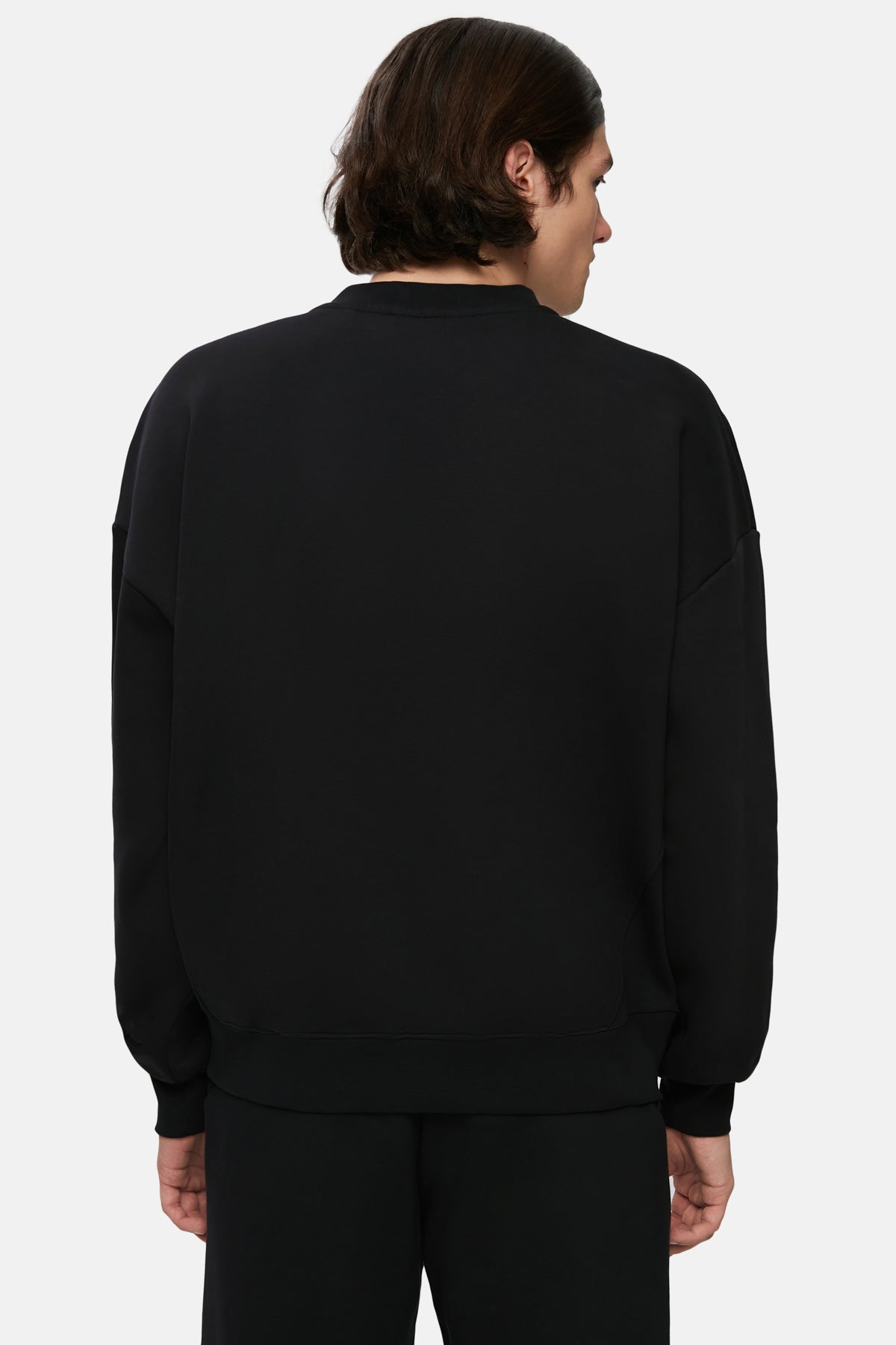 Logo Embroidered Baggy Sweatshirt - Black