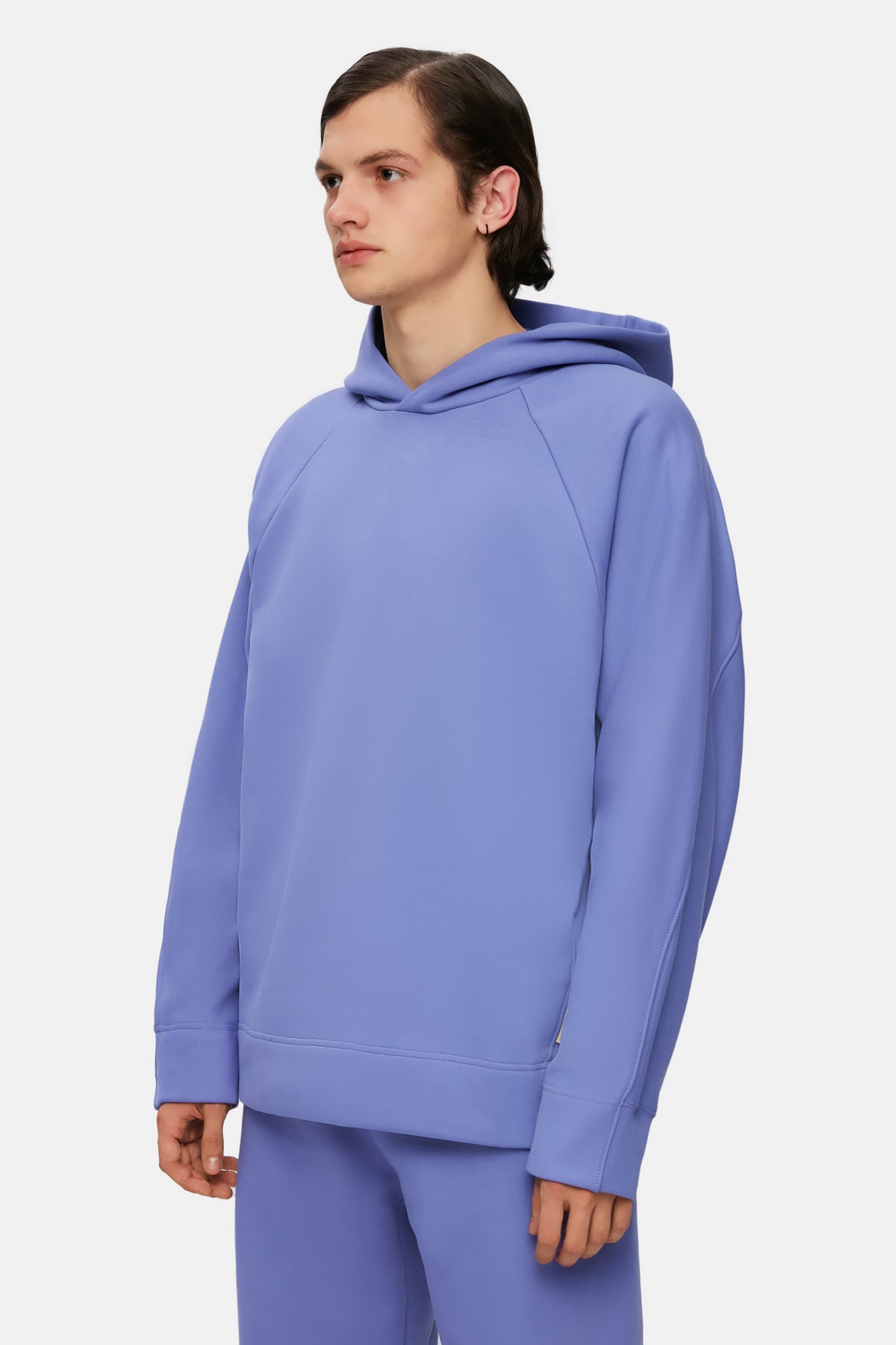 Logo Tag Relaxed Fit Hoodie - Purple